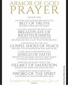 the armor of god prayer poster