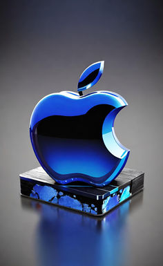 an apple sculpture sitting on top of a table