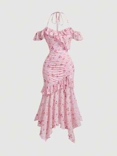 Free Returns ✓ Free Shipping✓. SHEIN MOD Floral Knitted Pink Long Dress For Summer,Pink Women Dresses,Grad Dress- Women Apparel at SHEIN. Pink And Brown Dress, Long Dress For Summer, Pink Long Dress, Flora Dress, Date Outfit Casual, Dress For Summer, Grad Dresses, Date Outfits, Women Long Dresses