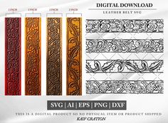 an image of different types of decorative wood carvings and designs for furniture or wall coverings