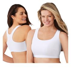 Experience the perfect blend of comfort and support with the Comfort Choice Women's Plus Size Wireless Sport Bra 2-Pack. Ideal for women who prefer a gentle fit during low-impact activities, this set ensures you stay secure and comfortable throughout your day.

- Size: Medium
- Color: White
- Material: Cotton blend
- Gender: Female
- Age Group: Adult
- Features: Pullover style, light support, wide straps, high racerback, stretch fit

Designed specifically for plus-size women, these bras offer a Cotton Gym Activewear With Built-in Bra, White Sports Bra With Built-in Bra And Wide Straps, Comfortable Sports Bra With Built-in Bra For Gym, Cotton Athleisure Sports Bra With Built-in Bra, Sporty Cotton Sports Bra With Built-in Bra, Stretch Cotton Workout Bra, Full Coverage Sports Bra For Gym, Seamless Cotton Sports Bra For Workout, White Racerback Sports Bra With Medium Bust Support