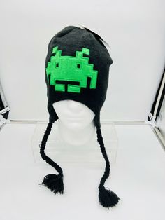 New with Tags NWT Space Invaders Peruvian Beanie Laplander Hat. Retro Adjustable Winter Hats, Adjustable Casual Beanie Costume Hats, Space Invaders, Tags, Hats, Free Shipping, Best Deals