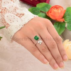 18K Gold Birthstone Rings / Zambia mines Emerald Gemstone Wedding Open Cuff Ring / 18k Solid White Gold Diamond Rings For Her / Emerald Ring Details :- Gemstone :- Diamond/ Emerald Gemstone Shape :- Marquise/ Pear/ Cushion Item Code:- SER-2623 Gross Weight :-2.59 gm Approx 18k White Gold Weight :- 1.96 gm Approx Diamond Weight :- 0.50 ct. Approx (Si Clarity Hi Color Certified Diamonds) Emerald Weight: 2.66 ct. Approx Ring Size: 7 US and we can make ring size as per your requirement size. ≫ FAQ b Diamond Ring For Wedding With May Birthstone, Diamond Wedding Ring For May Birthstone, Hand Set Green Rings For Wedding, Hand-set Green Rings For Wedding, Green Hand-set Wedding Rings, Hand-set Green Wedding Rings, Green Diamond Ring Hand Set For Anniversary, Emerald Rings For Marriage In Fine Jewelry Style, Diamond Emerald Open Ring For Wedding