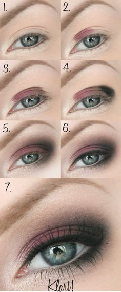 Smoky Makeup For Green Eyes, Dark Eye Makeup Step By Step, Grey Eyeshadow Looks Step By Step, Great Gatsby Makeup And Hair, Maquillaje Smokey Eyes, Gatsby Makeup, Eyeshadow Smokey Eye, Makeup Zombie, Eye Makeup Tutorials