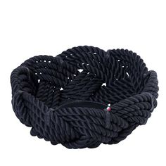 a black rope bracelet on a white background