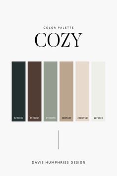 the color palette for cozy by davis humphries design