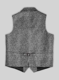 Reshuffle the winter wardrobe for an occasional styling with the addition of our Highlander Heavy Honeycomb Gray Tweed Hunting Vest. However, it is constructed from a sturdy blend of wool and polyester fabrics which exhibits a deep, rugged and significant warmth to appear in chilly weather. Also, a honeycomb pattern covers the gray shade, giving the cloth a versatile edge.    The Hunting Vest was inspired and worn by the British and American in the late 19th century and early 20th century. In o Tailored Black Tweed Jacket For Winter, Black Wool Tweed Jacket For Fall, Fitted Black Tweed Jacket For Winter, Black Wool Outerwear With Herringbone Pattern, Black Wool Herringbone Outerwear, Fitted Gray Tweed Jacket, Wool Tweed Jacket With Herringbone Pattern For Winter, Winter Wool Tweed Jacket With Herringbone Pattern, Fitted Black Tweed Jacket With Houndstooth Pattern