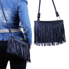 We Do Bundles And Accept Offers. Feel Free To Send Offers On Any Product, All Reasonable Offers Are Accepted. If You're Trying To Buy More Than 1 Product, We Can Also Create Bundles To Save You On Shipping Cost. Orders Are Shipped Within 24-48 Hours. Description This Super Trendy And Stylish Fringed Cross-Body Bag Is A Must-Have This Summer! This Bag Is Perfect For Adding A Hippie-Chic Vibe To Any Casual Outfit. Take This Bag Out On A Movie Date, A Summer Lunch With The Girls, Or A Music Festiva Black Rectangular Bag With Fringe, Black Fringe Shoulder Bag For Travel, Trendy Black Shoulder Bag With Fringe, Black Shoulder Bag For Fall Party, Black Party Bags For Fall, Casual Party Bags For Fall, Black Fringe Shoulder Bag For Daily Use, Black Fringe Crossbody Bag, Black Fringe Bags