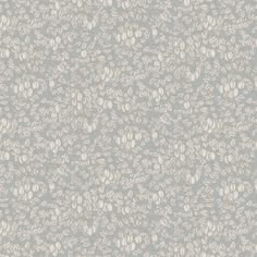 a gray and white wallpaper with small leaves on the top, in an ornate pattern