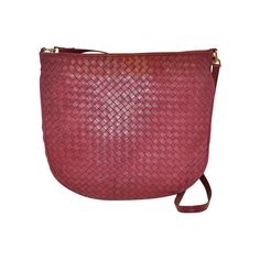 Bottega Veneta Fuchsia Large Woven Lambskin Shoulder Bag Luxury Red Shoulder Bag With Intrecciato Weave, Best Wear, Lambskin Leather, Leather Handbag, Fashion Handbags, Bottega Veneta, Saddle Bags, Leather Handbags, Brown Leather