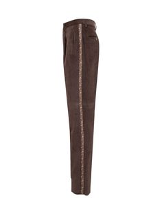 100% Cotton Luxury Brown Straight Pants, Luxury Brown Trousers, Luxury Brown Formal Pants, Luxury Brown Pants, Elegant Brown Leather Pants, Brown Fitted Luxury Pants, Fitted Luxury Brown Pants, Luxury Fitted Brown Pants, Luxury Fitted Brown Bottoms