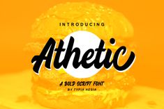 an image of a hamburger with the word athletic written in black and white on it