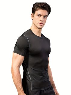 Introducing the latest in athletic wear, our 3Pack Mens Athletic Tshirts are designed for performance and comfort. Whether you're hitting the gym, going for a run, or just lounging around, these breathable and stretchy short sleeve shirts are perfect for any activity. Here are 5 benefits of our Athletic Tshirts: Made with high-quality polyester material for maximum durability keyword Designed with a high stretch fabric for ultimate comfort and flexibility throughout your workout keyword Features a crew neck collar for a classic sporty look keyword Suitable for all seasons, making it a versatile addition to your wardrobe keyword Easy to care for with hand wash or professional dry clean instructions keyword Don't settle for anything less than the best when it comes to your athletic wear. Upg High Stretch Go-dry T-shirt For Gym, Moisture-wicking Short Sleeve T-shirt, Athleisure Compression T-shirt, Breathable, Fitted Athleisure T-shirt For Training, Black Athletic Fit T-shirt For Workout, Technical Compression T-shirt With Moisture-wicking, Sporty Dri-fit T-shirt For Gym, Functional Dri-fit T-shirt For Sports, Solid Sportswear T-shirt For Sports