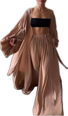 Solid Long Sleeve Sets For Party, Elegant Stretch Sets For Summer, Chic Solid Color Evening Set, Chic Solid Color Two-piece Set, Trendy Sets For Summer Party, Elegant Two-piece Summer Bottoms Set, Trendy Summer Party Sets, Elegant Solid Color Sets For Night Out, Chic Solid Color Spring Sets