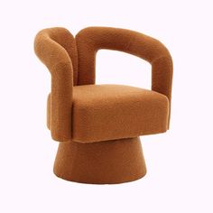 the chair is made out of fabric and has a rounded seat with a curved back