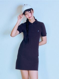 This is a trendy and feminine dress by whatitisnt that is made out of high quality and sturdy material. With distinctive mood of the design and comfortable wear, you can style it for your casual daily outfit.- Mini A line silhouette- Button collar neckline- Sporty and feminine mood Casual Cotton Polo Dress For Work, Blue Casual Polo Dress For Summer, Casual Blue Polo Dress For Summer, Casual Polo Dress For Work, Cotton Collared Polo Dress, Casual Short Sleeve Polo Dress For Work, Casual Fitted Blue Polo Dress, Casual Dress With Collared Neckline, Casual Cotton Collared Polo Dress