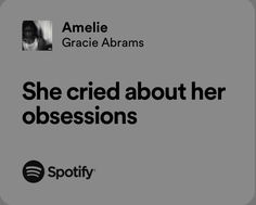 an ad for spotify with the caption'she tried about her possessions '