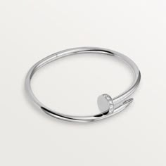 CRB6048717 - Juste un Clou bracelet - White gold, diamonds - Cartier Silver Cartier Bracelet, Cartier Nail Bracelet, Juste Un Clou Bracelet, Bracelet Cartier, Nail Bracelet, Couple Bracelet, Cartier Bracelet, Cartier Jewelry, Luxury Diamonds