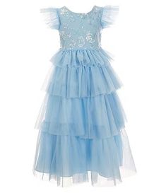 Girls' Special Occasion Dresses 2T-6X | Dillard's Fitted Flutter Sleeve Dress For Dress-up, Princess Style Flutter Sleeve Dress, Princess Style Dress With Flutter Sleeves For Dress-up, Cute Short Sleeve Princess Dress For Spring, Spring Princess Dress With Puff Sleeves, Fitted Floral Embroidery Princess Dress For Dress-up, Fitted Princess Dress With Floral Embroidery For Dress-up, Cute Blue Dresses With Floral Applique, Cute Blue Dress With Floral Applique