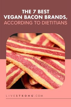 These vegan bacon brands come with all the flavorful perks of pork minus the saturated fat. Choose from Sweet Earth, Tofurky, Louisville, Lightlife and more. Best Vegan Snacks, Vegan Jerky, No Sodium Foods, Tempeh Bacon, Lean Cuisine, Clean Eating Challenge, Vegan Bacon, Meat Substitutes