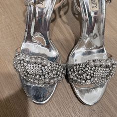 Gently Used, Good Condition Heels Perfect For An Elegant Night Out Badgley Mischka Shoes, Wedding Shoes Heels, Silver Heels, Badgley Mischka, Wedding Shoes, Shoes Women Heels, Night Out, Shoes Heels, Conditioner