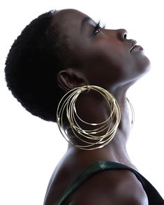 A truly unique statement piece. Handmade in India by our artisan.  Abit on the heavier side for the very heavy. You can always take out some of the circles to make it lighter using pliers. Material : Brass African Jewellery, Thread Necklace, African Jewelry, Brass Earrings, Brown Skin, Brass Material, Multi Strand, Vintage Metal, African Fashion