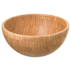 a wooden bowl is shown on a white background