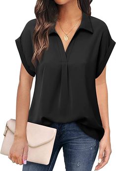 Plus Size Tops For Women Blouses Formal, Black Tops For Women Classy, Formal Blouses For Women Classy, Office Tops Blouses Work Wear, Business Casual Tops, Summer Business Casual, Short Sleeve Blouses, Business Casual Blouse, Easter 2024