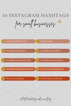 the top ten instagram hashs for small businesses infographed on white background