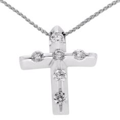 Luxo Jewelry 0.75 Ct Round Diamonds 14k White Gold Cross Pendant Size 18" Necklace Type: Necklace Wearable Length: 18" Pendant Measurement: 22 Mm * 18 Mm Metal: White Gold Metal Purity: 14k Hallmarks: 14k Total Weight: 5.2 Gram Stone Type: Diamond Color:G-H Clarity:Vs-Si Stock Number: U46 Silver Cross Jewelry, White Gold Cross Pendant, Gold Cross Pendant, Cross Jewelry, Jewelry Diamond, Diamond Gold, Gold Cross, Cross Pendant Necklace, Diamond Color