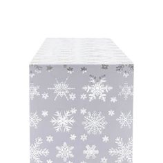 a white box with snowflakes on it