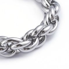 Show off your style with the Shaina stainless steel rope bracelet.  Made of 100% stainless steel, this bracelet is contemporary and eye-catching. Products Details Material: Stainless Steel Rope Chain Bracelet with Lobster Claw Clasps Length: 8-5/8inches(22cm) long Minimalist Metal Jewelry With Rope Chain, Minimalist Metal Rope Chain Jewelry, Trendy Stainless Steel Silver Bracelets, Trendy Silver Stainless Steel Bracelets, Trendy Stainless Steel Charm Bracelet With Adjustable Chain, Trendy Silver Chain Bracelet With Stainless Steel Clasp, Silver Chain Link Bracelet In Alloy, Silver Alloy Chain Link Bracelets, Silver Chain Link Alloy Bracelet