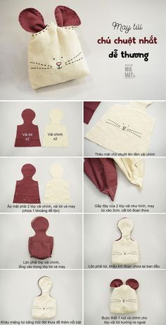 the instructions for how to make an adorable bunny bag