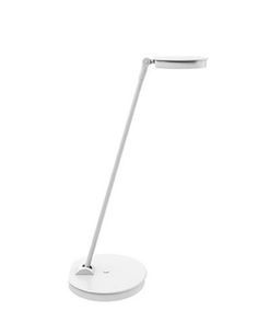 a white desk lamp on a white surface