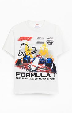 PacSun exclusive! The Formula 1 x PacSun Famous Oversized T-Shirt offers comfort and bold style for your everyday 'fit. Adorned with a colorful Formula 1 graphic on the front, this sick tee is a statement piece for every season.    	Solid color tee 	Short sleeves 	Crew neckline 	Formula 1 graphic 	Oversized fit 	Machine washable Formula 1 Shirt, Racing Club, Bold Style, Tee Shirt Designs, Oversized T Shirt, Club Outfits, Bold Fashion, Oversized Tshirt, Pacsun