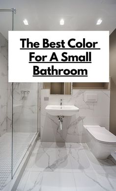 the best color for a small bathroom with white walls and marble flooring, is shown