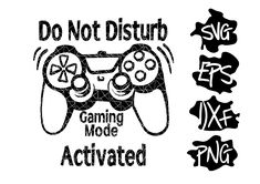 some stickers that say do not disturb gaming mode activated