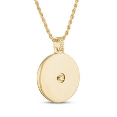 This mystical men's amulet necklace features a depiction of the ancient mythological figure, Zeus. 14K yellow gold-plated sterling silver The 24-inch rope chain secures in place with a lobster clasp. The signature "E" is stamped on the clasp to identify each piece as part of the 1933 by Esquire collection. Amulet Style Yellow Gold Medallion Necklace, Spiritual Yellow Gold Medallion Necklace With Locket, Polished Medallion Amulet Necklace, Yellow Gold Medallion Locket Necklace In Amulet Style, Engraved Yellow Gold Spiritual Medallion Necklace, Yellow Gold Polished Medallion Necklace, Spiritual Engraved Yellow Gold Medallion Necklace, Yellow Gold Medallion Necklace With Polished Finish, Gold Medallion Coin Necklace With Polished Finish