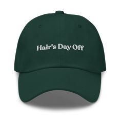 Let your hair have a break with the Hair's Day Off Embroidered Hat. Whether you're rocking a chic top knot, a luscious look, or a totally bald head, this hat will make sure those tresses of yours stay tucked away with a metal clasp that adjusts to your head size. No more bad hair days!Polychrome Goods 🍊 Original Designs ☆ 100% Cotton Twill ☆ Adjustable Strap with Metal Clasp ☆ One Size Fits All Relaxing Summer, Bald Head, Bald Heads, Friends Laughing, Embroidered Hat, Chic Top, Embroidered Hats, Vintage Candles, Bad Hair Day