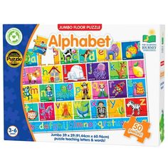 Watch the ABCs come to life as your child explores the award-winning Jumbo Floor Puzzle - Alphabet. The excitement and anticipation will grow as your little one discovers letters in a fun and challenging way. The jumbo floor puzzle consists of 50 jumbo, sturdy pieces and features colorful pictures and letters. Teachers and parents will appreciate the lifelong skills children will acquire once they begin assembling. This puzzle measures a huge 3' x 2'! Ages 3+ years. Size: 11.7 L x 3 W x 11.7 H. Puzzle Alphabet, Alphabet E, Floor Puzzle, Teaching Letters, Learning Journey, Dog Years, Puzzle Game, Age 3, 7 H