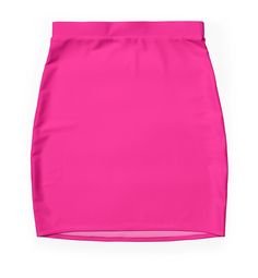 Super stretchy and durable polyester mini skirt. Vibrant, high-quality sublimation print across the front and back. Size range XXS-2XL. Beautiful and bright hot pink fuchsia magenta. Magenta Skirt, Pink Mini Skirt, Neon Purple, Pink Skirt, Pink Mini, Skirt Design, Pink Love, Skirts For Sale, Chiffon Tops