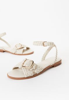 Material: Faux Leather Heel Height: 0.5" Closure: Adjustable Buckle Imported. Fashion Shoes Sandals, Sandals Strappy, Faux Leather Heels, Shoe Dazzle, Female Fashion, Strappy Sandals, Flat Sandals, Leather Heels, Ankle Strap