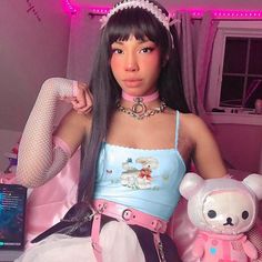 Mary the Lamb Crop Top – Sour Puff Shop Cute Fitted Crop Top With Spaghetti Straps, Kawaii Crop Top, Egirl Clothing, Harajuku Japan, Sweet Clothes, Outwear Women, Y2k Aesthetic Outfits, The Lamb, Cute Crop Tops