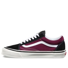 Vans Old Skool 36 DX 'Black Burgundy' Black/Burgundy Sneakers/Shoes Burgundy Sneakers, Sneakers Vans, Black Vans, Men's Vans, Vans Shop, Low Top Sneakers, Vans Authentic, Vans Old Skool, Old Skool