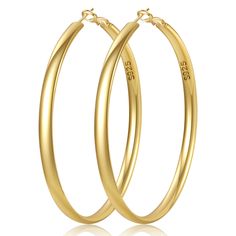 PRICES MAY VARY. ⭐【Simplicity Gold Hoop Earrings】Thick gold hoop earrings have silky, smooth lines and a full sense of luxury. Movement and stillness depend on each other, showing an elegant and warm texture, giving you a unique aura. Handcrafted high polish big gold hoop earrings that stay shiny for a long time so you always stand out from the crowd! It can be integrated into daily looks or add a sense of ceremony to grand occasions. 💎【Hypoallergenic Gold Hoop Earrings for Women】Classic large Big Chunky Gold Hoop Earrings, Pretty Gold Earrings, Gold Earrings Hoops, Big Earrings Gold, Big Gold Hoop Earrings, Large Gold Hoop Earrings, Gold Hoops Earrings, Thick Gold Hoop Earrings, Thick Gold Hoops