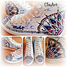 Art in Blue- Unique hand-painted sneakersArt in Blue Hand painted sneakers, Painted Shoes, Painted Sneakers, Personalized Shoes, Painted Mandalas, Mandalas Sneakers, Unique GiftStylish hand painted women sneakers with blue mandalas for mandalas and art loversYou can chose your model - slip-on or sneakers! •Shoes are hand painted with professional water resistant textile paint •Shoes are Comfortable to Wear & Easy to Maintain- This shoes can be washed in machine - up to 30 degrees•Customizati Artsy White High-top Sneakers, Artistic Hand Painted High-top Sneakers, Artistic White High-top Canvas Shoes, Artistic Blue Sneakers With Rubber Sole, Artistic High-top Sneakers With Rubber Sole, Hand Painted Sneakers, Peacock Shoes, Sharpie Shoes, Women High Top Sneakers