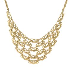 Gold Tone Scalloped Bib Necklace Channel Jewelry, Refined Fashion, 1928 Jewelry, Luxury Necklace, Affordable Gifts, Bib Necklace, Jewelry Companies, Modern Fashion, Modern Woman