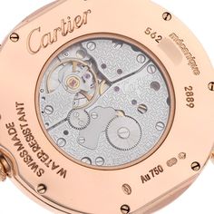 Cartier Ronde Louis Rose Gold Silver Dial Mens Watch W6800251. Manual winding movement. 18k rose gold case 36.0 mm in diameter. Exhibition case back. Circular grained crown set with the blue sapphire cabochon. . Scratch resistant sapphire crystal. Silvered grained dial. Painted black roman numerals. Apple shaped blued steel hands. Secret cartier signature at VII. Black leather strap with the 18K rose gold deployant buckle. Cartier Timeless Watch With Skeleton Dial, Cartier Timeless Watch Accessories With Skeleton Dial, Cartier Watch Accessories With Subdials For Anniversary, Cartier Luxury Watch With Skeleton Dial, Luxury Cartier Watch With Skeleton Dial, Cartier Watch Accessories With Skeleton Dial, Rose Gold Automatic Watch Accessories For Business, Cartier Chronometer Watch Accessories In Yellow Gold, Cartier Yellow Gold Chronometer Watch Accessories