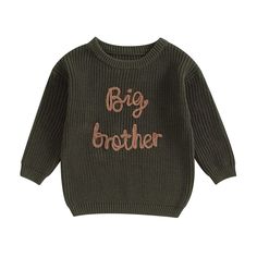 PRICES MAY VARY. ❄【MATERIAL】: Big brother sweater, big brother shirt for toddler, made of 100% High quality cotton blend. Finest big brother little brother matching outfit, big brother shirts for toddler, which is cute, soft and safe, stretchy, comfortable and breathable. Best growth gift for your baby boys. ❄【DESIGN】: Finest big brother little brother matching outfits. toddler boy big brother outfit, Big brother shirts for boys, which is long sleeve, fashion letter print, big brother /little br Boys Knit Sweaters, Toddler Outerwear, Sweatshirt Romper, Big Brother Little Brother, Baby Boy Sweater, Baby Boy Knitting, Brother Embroidery, Boys Knits, Matching Sweaters