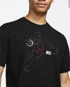 NWT Nike Basketball Embroidered Artwork Black/Red Tee Loose-Fit Men's Medium All Sales Final.  No Returns or Exchanges Red Embroidered Logo T-shirt For Streetwear, Red T-shirt With Embroidered Logo For Streetwear, Embroidered Black Tops For Streetwear, Black Embroidered Top For Streetwear, Red Top With Embroidered Logo For Streetwear, Red Tops With Embroidered Graphics For Streetwear, Red Embroidered Streetwear Tops, Red Embroidered Tops For Streetwear, Black Embroidered Crew Neck Shirt